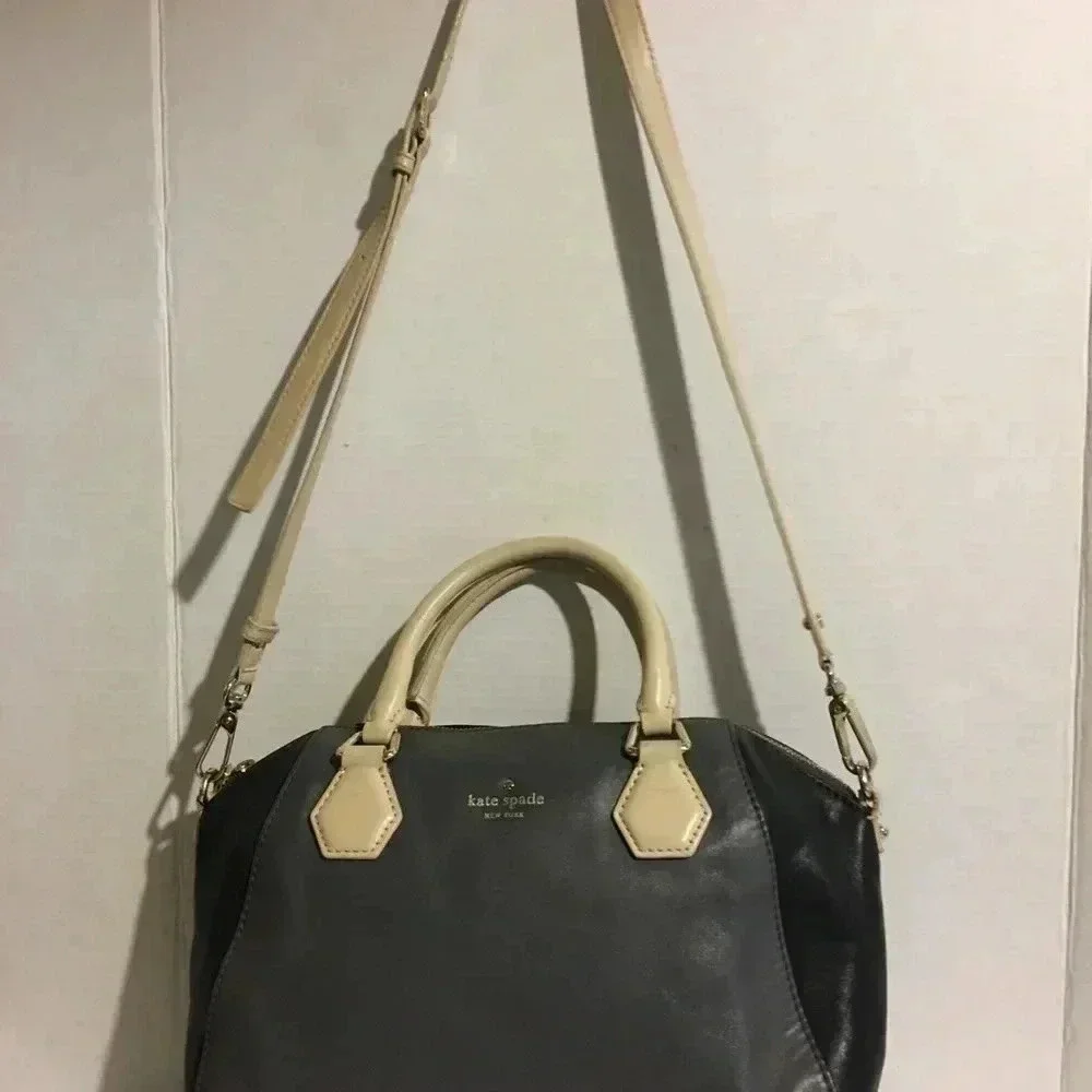 Kate Spade grey leather satchel handbag